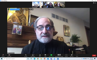 Fr. Paul Jannakos in the first virtual retreat session