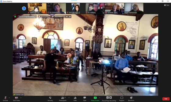 Closing session of the OCMC Ghana Train the Trainers virtual team at the Holy Transfiguration Cathedral in Accra.