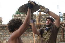 OCMC mission team members building a church