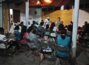 Team member teaching students in Bali in 2018