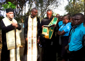 Blessing the site of the new borehole